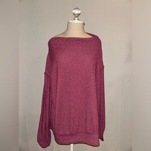 We The Free Free People Hacci Sweater Top in Wine